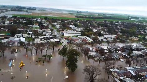 María Teresa, localidad del sur de Santa Fe, tras la tormenta de Santa Rosa.