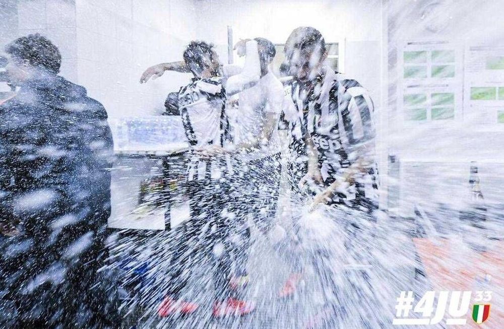 Los jugadores de la Juve festejaron eufóricos