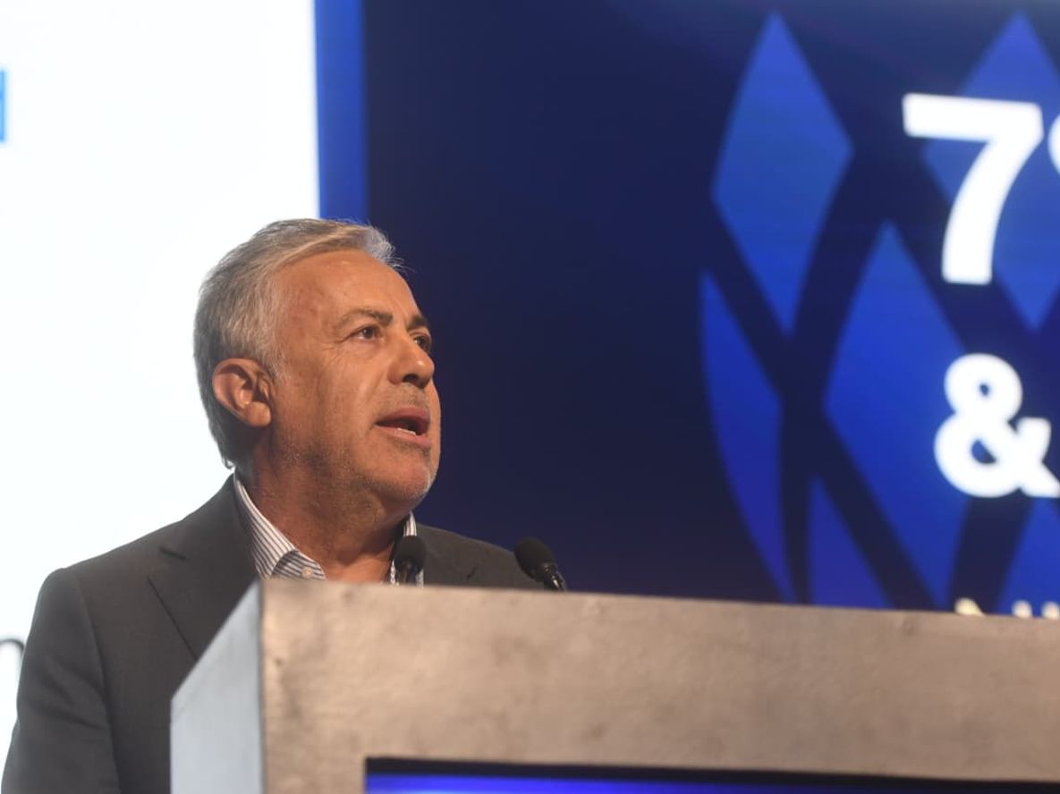 El gobernador, Alfredo Cornejo, en su discurso en el Foro de Inversiones y Negocios.&nbsp;