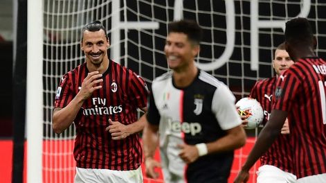 Zlatan Ibrahimovic descontó de penal y arrancó la remontada del Mián que goleó al puntero por 4-2. / Gentileza.