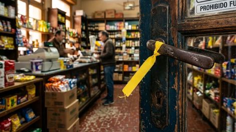 Los Andes | cinta amarilla en la puerta