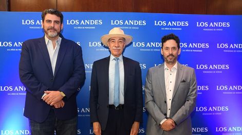 Los Andes | El presidente provisional del Senado, Martín Kerchner; el ministro de la Corte, José Valerio; y el director de contenidos de Los Andes, Pablo Dellazoppa. Foto: Los Andes
