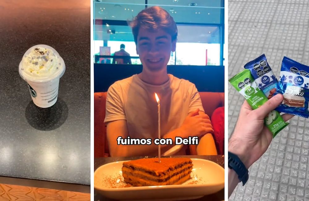 Cumplió años y salió a festejarlo con las promociones de las apps. Captura: TikTok / @tomi.rade