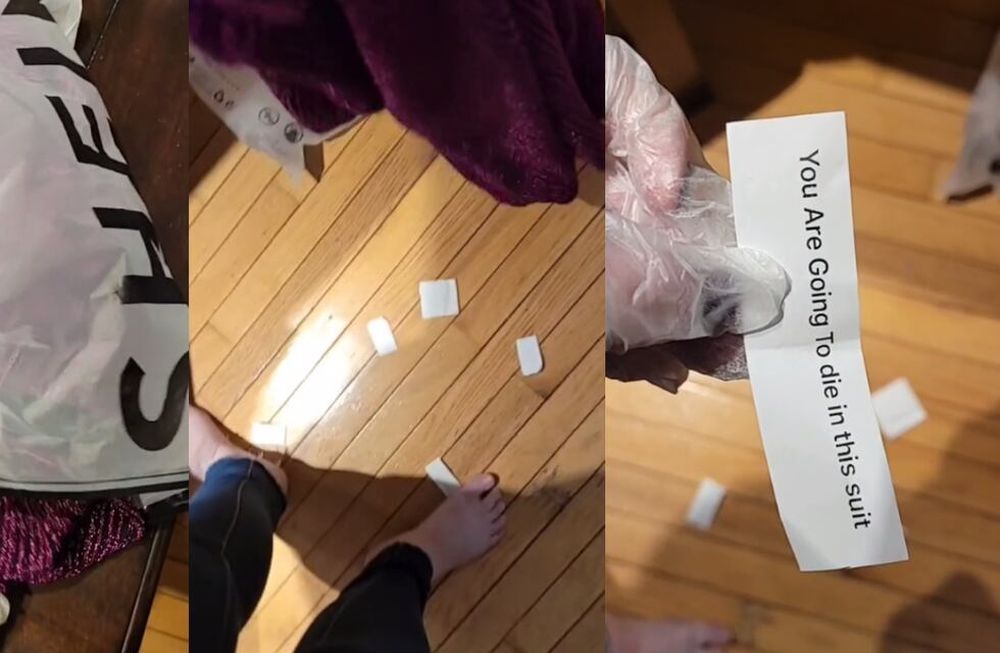 la joven recibió el mensaje en una compra que realizó el 15 de enero. Foto: Captura video / TikTok
