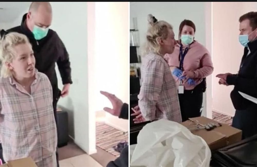 La mujer de 28 años fue arrestada en su propia vivienda acusada de promover la desobediencia de las restricciones a través de las redes sociales.