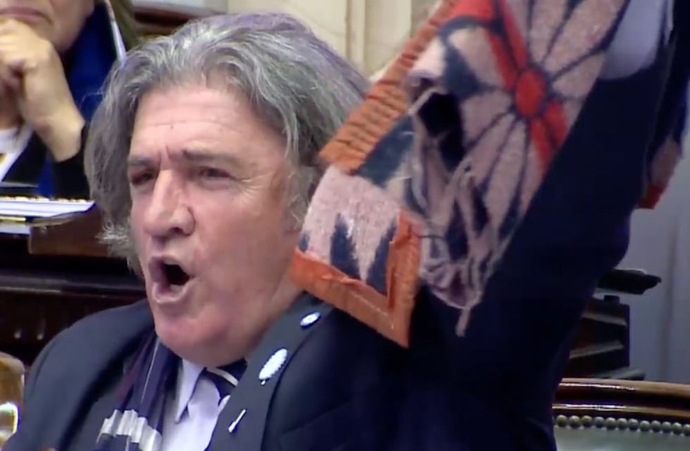 El diputado mendocino José Luis Ramón revoleó su frazada en el Congreso para celebrar la ley de zona fría que incluye a Mendoza en la rebaja de gas.