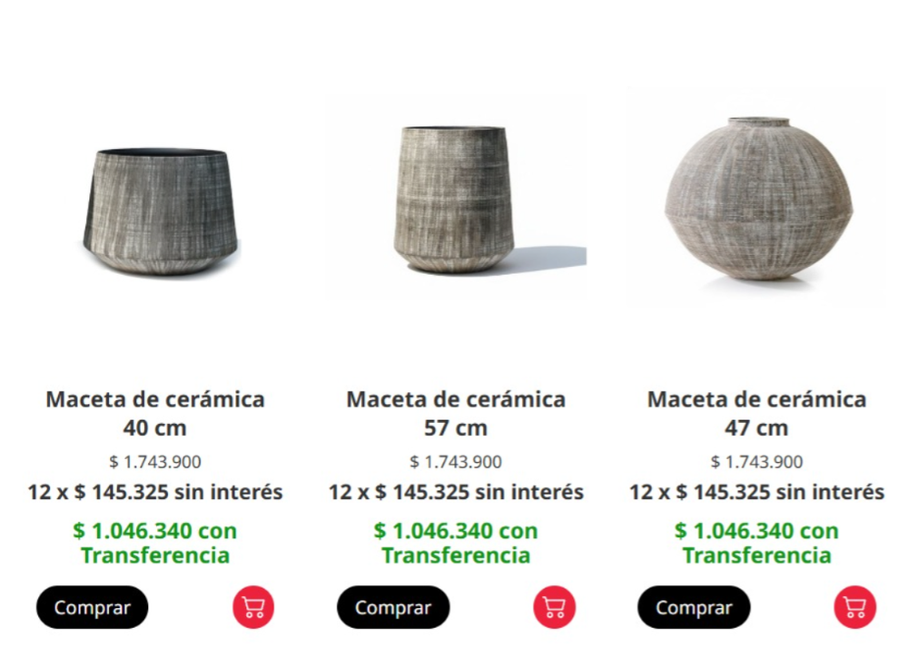 Precios de la línea de decoración de Pampita.