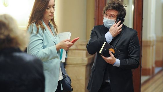 Javier Milei explicó por qué se retiró del recinto junto a su compañera. Foto: Federico Lopez Claro