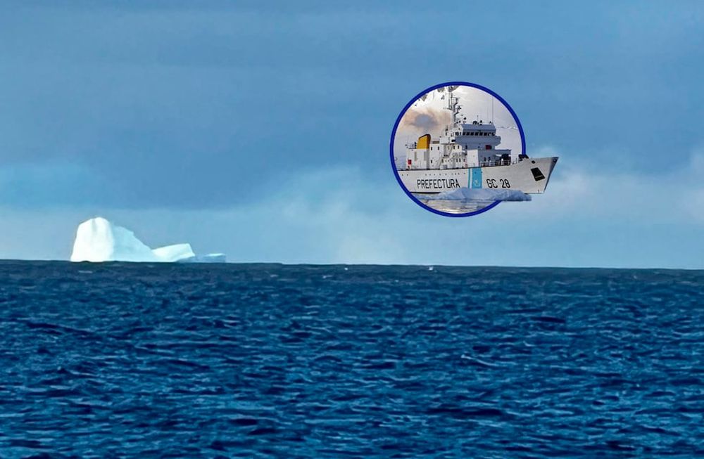 El iceberg que fue divisado cerca de la costa de Ushuaia.