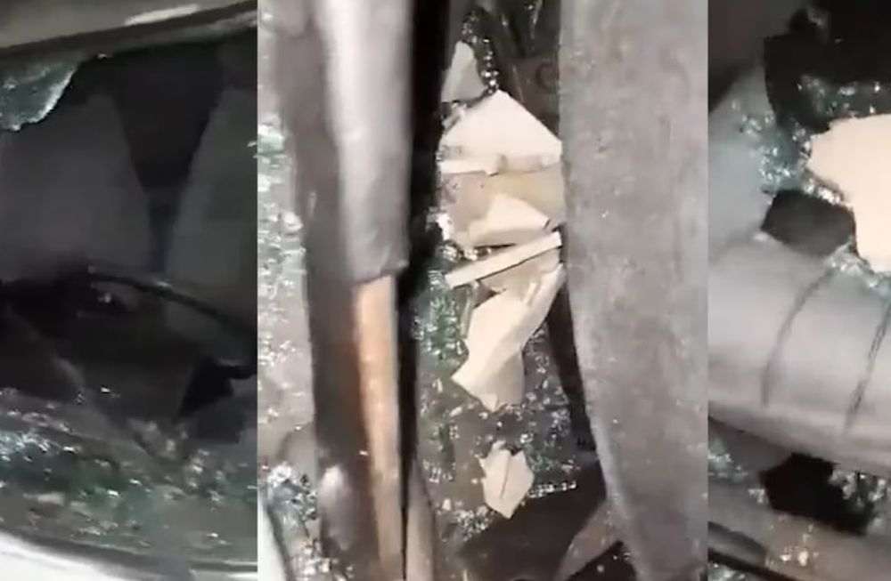 Un automovilista que conducía un Renault 9 de color gris protagonizó un trágico hecho cuando le arrojaron adoquines desde un puente. Gentileza: Infobae.