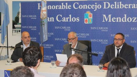Los Andes | Alejandro Morillas, intendente de San Carlos, junto al presidente del Concejo Deliberante, Ariel Mendez. Foto: Municipalidad San Carlos