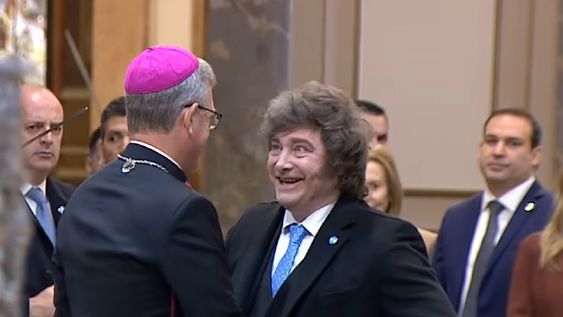Javier Milei junto a Jorge García Cueva en el Tedeum 2026