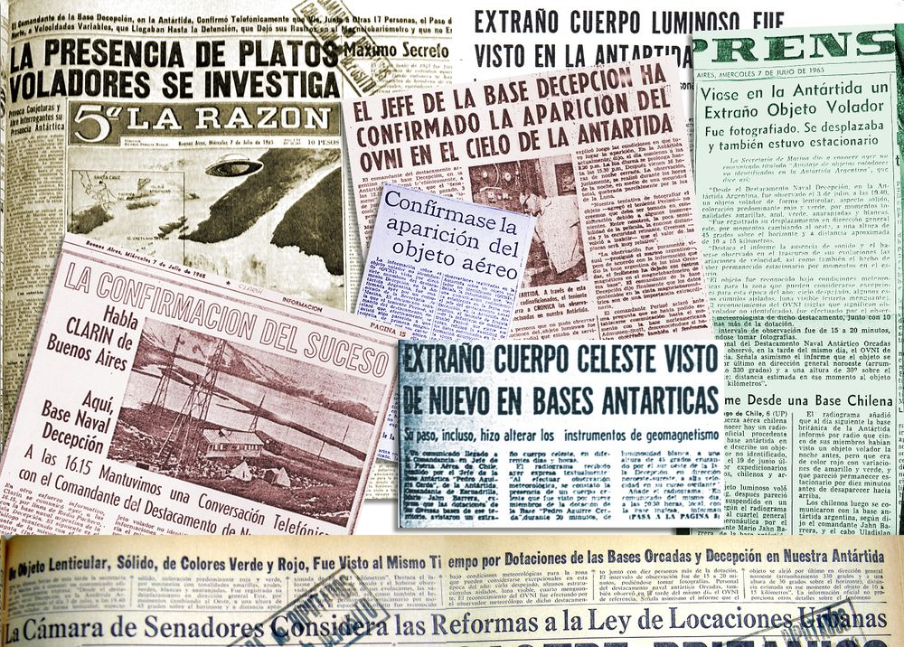 Algunos de los medios que difundieron la noticia de que los gobiernos de Chile y de Argentina afirmaban haber avistado ovnis.