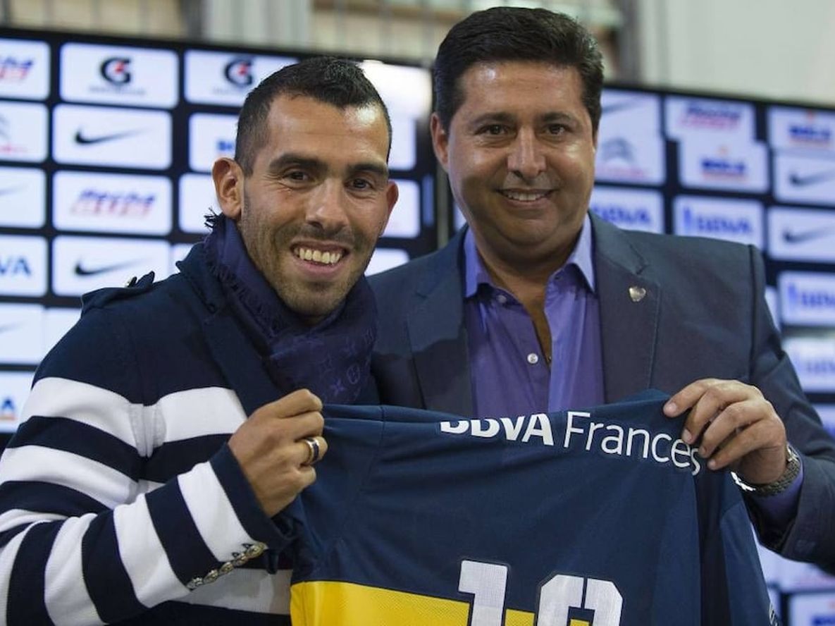 Carlitos Tevez volvió a Boca en 2015 dela mano de Daniel Angelici. / Gentileza.