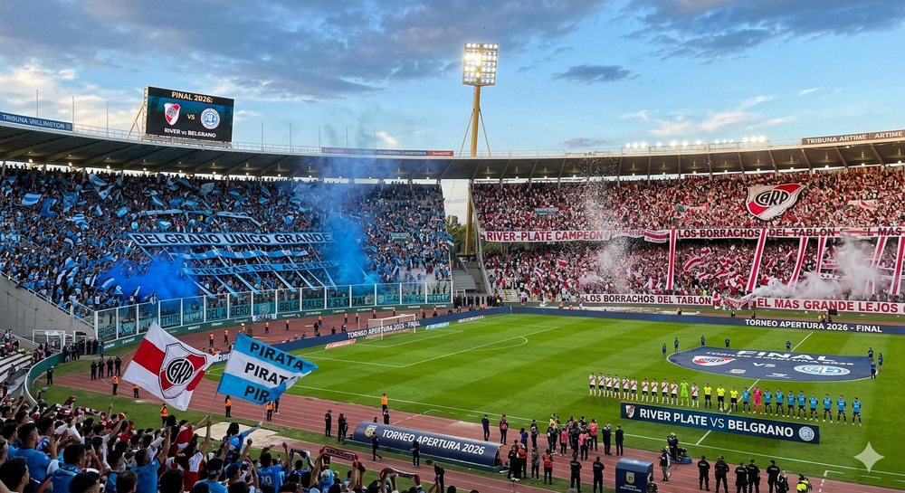 Unas 60 mil personas asistirán al estadio Mario Alberto Kempes para presenciar la gran final del Torneo Apertura entre River Plate y Belgrano de Córdoba. 