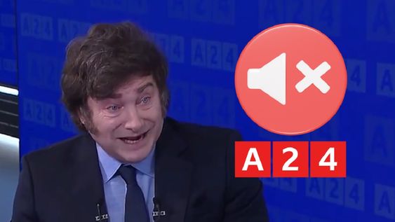Milei denunció que lo mutearon en su entrevista en el canal A24 como le pasó con los tosedores