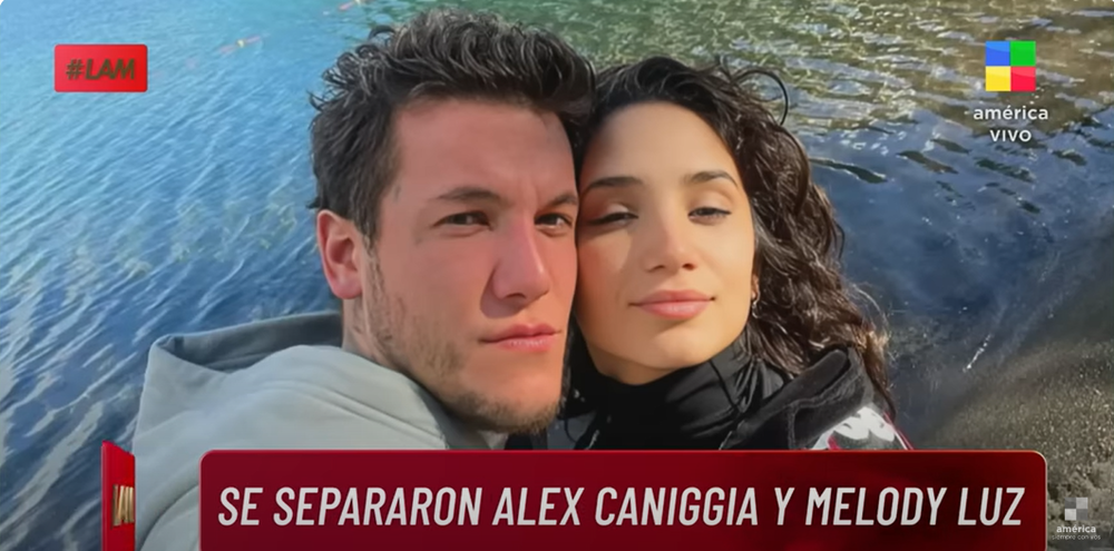 Alex Caniggia y Melody Luz se separaron tras 3 años de relación.