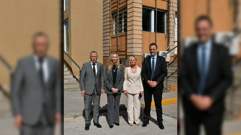 Lugones, Karina Milei y Adorni en el Instituto Malbrán.