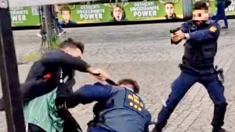 Los Andes | El atacante fue baleado por la Policía y terminó herido. Captura: El País