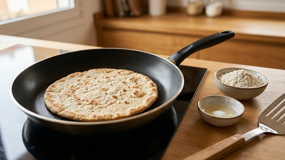 Podés hacer pan casero con solo 2 ingredientes en sartén.&nbsp;