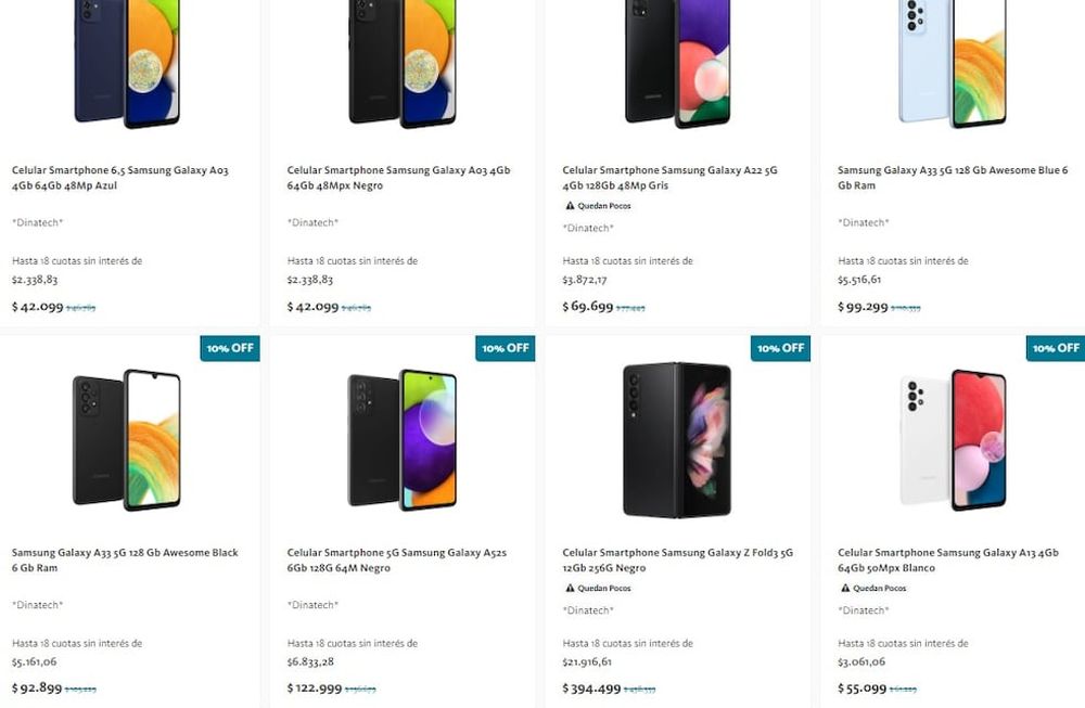 Qué celulares se pueden comprar con hasta 50% de descuento y 18 cuotas sin interés