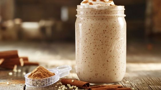 como preparar un licuado de proteina con manzana y canela para ganar masa muscular para tus rutinas
