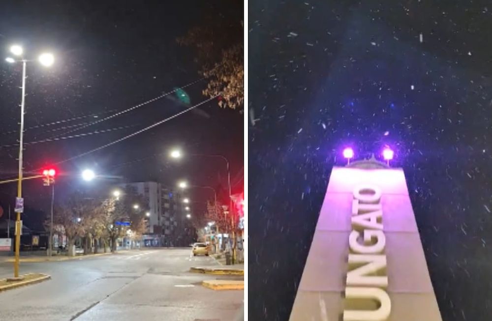 Durante la noche de este lunes se produjeron nevadas en distintos puntos del llano provincial. X