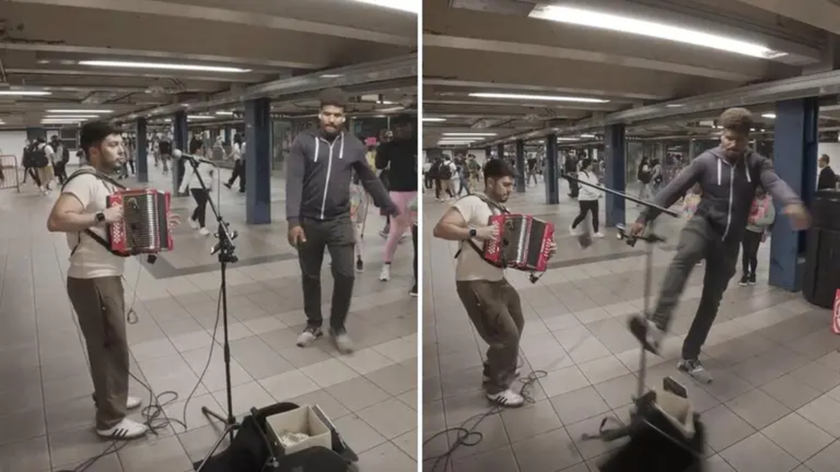 Ataque xenófobo en Nueva York: captan a un hombre que patea los instrumentos de un músico colombiano