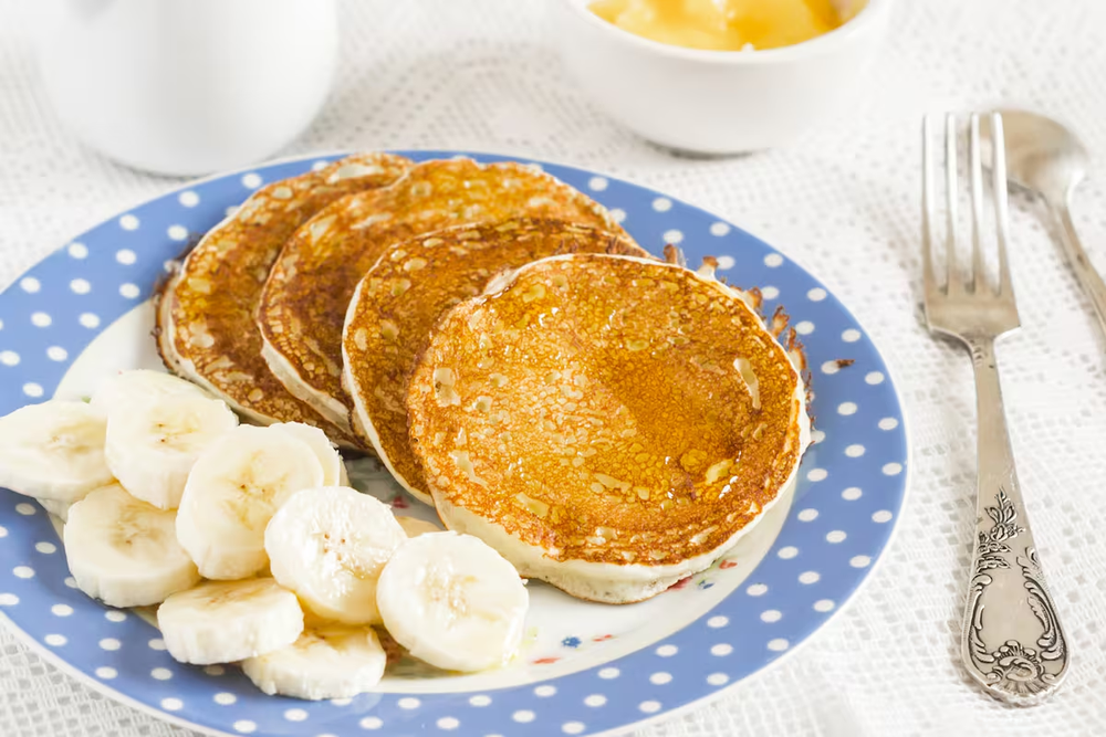 Recetas rápidas: panqueques sin harina ni azúcar.