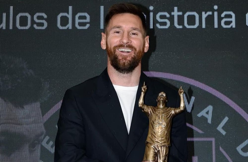 Lionel Messi recibió el premio al jugador con más títulos en la historia. / Gentileza.
