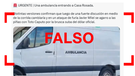 El video de una ambulancia en Casa Rosada fue filmado hace más de un mes y no durante la reciente suba del dólar