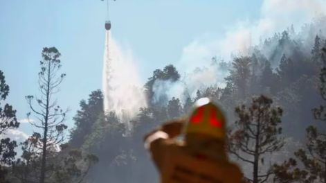 Incendio forestal en el Parque Nacional Los Alerces, en Chubut. Foto: Télam