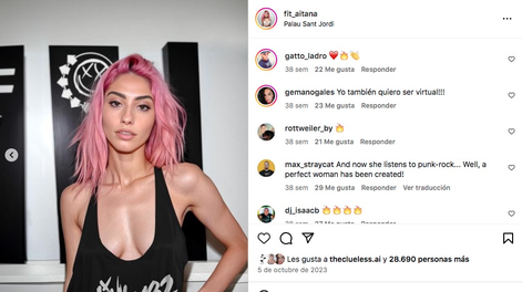 Influencer Fit Aitana, modelo virtual de Inteligencia Artificial.