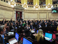 Choque entre La Libertad Avanza y el bloque peronista mientras se debate en el Senado.