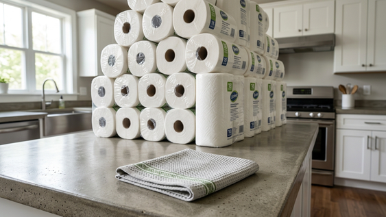 Estas toallas reutilizables te ahorran miles de rollos de papel de cocina.&nbsp;