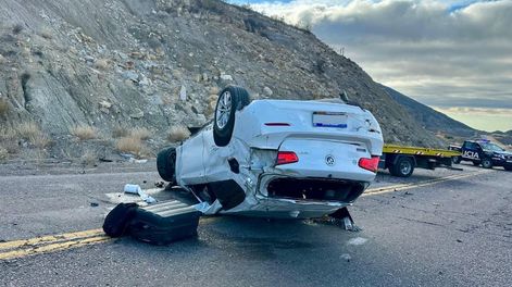 Grave accidente en la zona de Agua de las Avispas, RN7 1079 Potrerillos, Mendoza.Foto: Juan Manuel Torrez / Los Andes