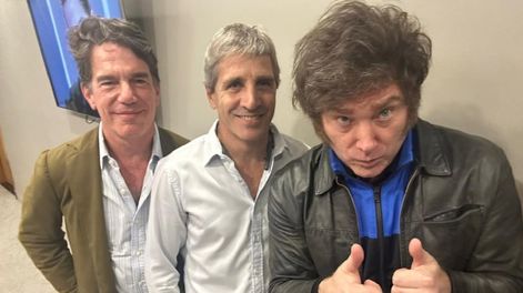 Nicolás Posse, Luis Caputo y el presidente Javier Milei. (Gentileza)