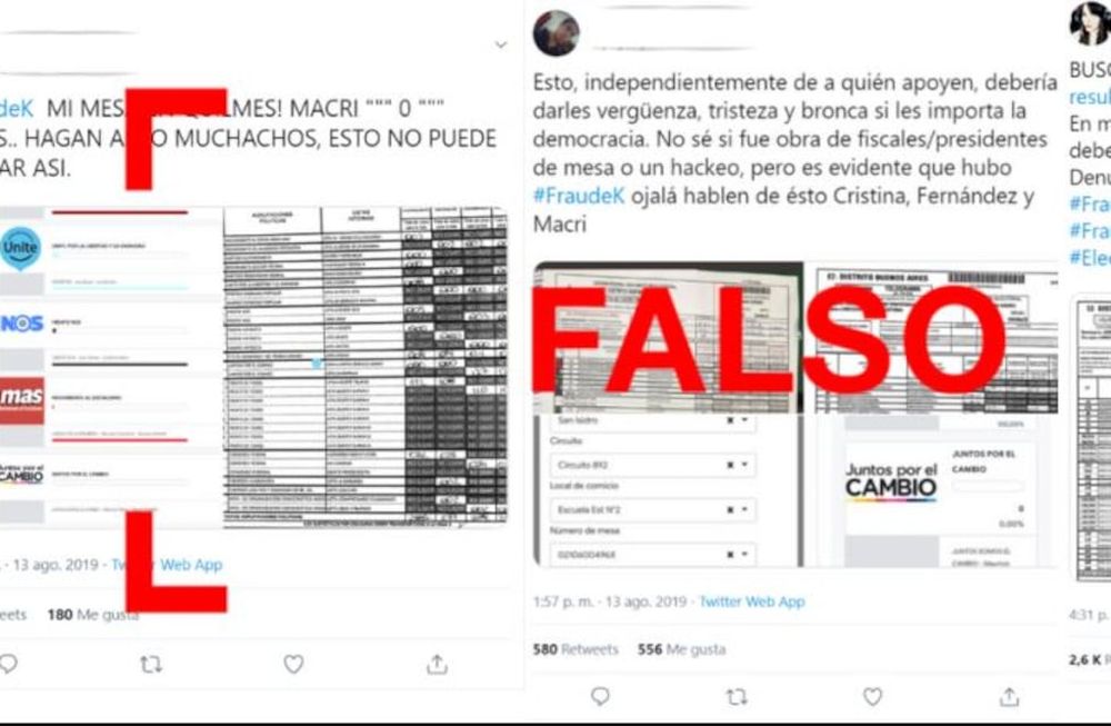 Antes, durante y después de las elecciones presidenciales de 2019 circularon desinformaciones sobre fraude y muchas imágenes con frases inventadas y audios paródicos. Chequeado