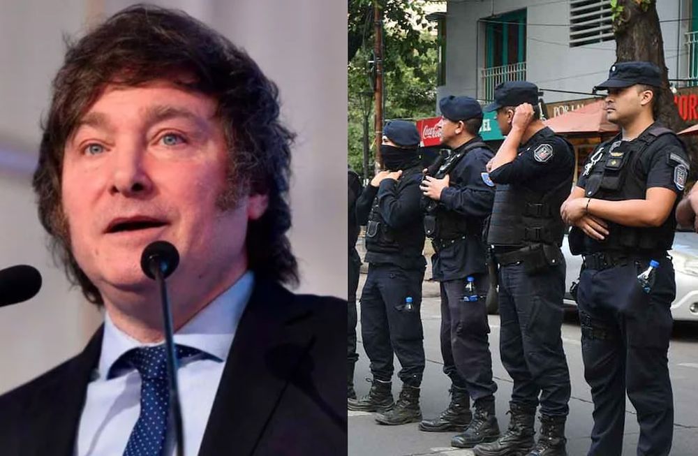 “Es decisión del Presidente Javier Milei devolverle la dignidad a las fuerzas de seguridad”, manifiesta el texto que acompaña el posteo. Foto: (Der.) Web / (Izq.) José Gutiérrez - Los Andes