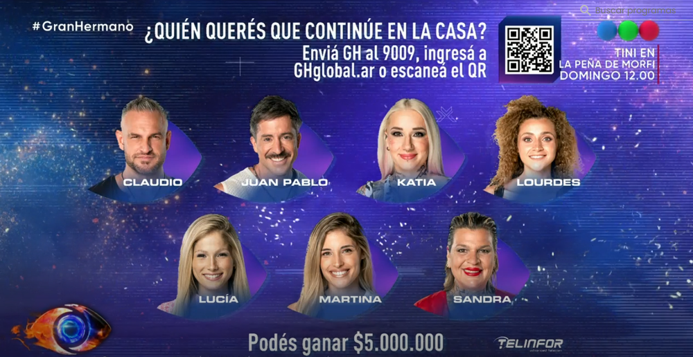 Uno jugador abandonará la casa de Gran Hermano este domingo.