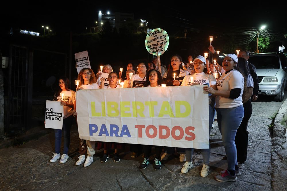 Vigilia de familiares de presos políticos en Venezuela