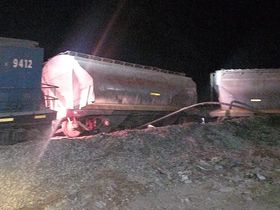 Tren que descarriló en Las Heras