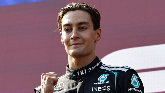 George Russell festeja el GP de Austria