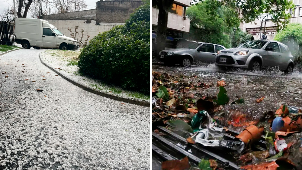 La tormenta de Santa Rosa pasó por Mendoza, dejando calles anegadas y granizo