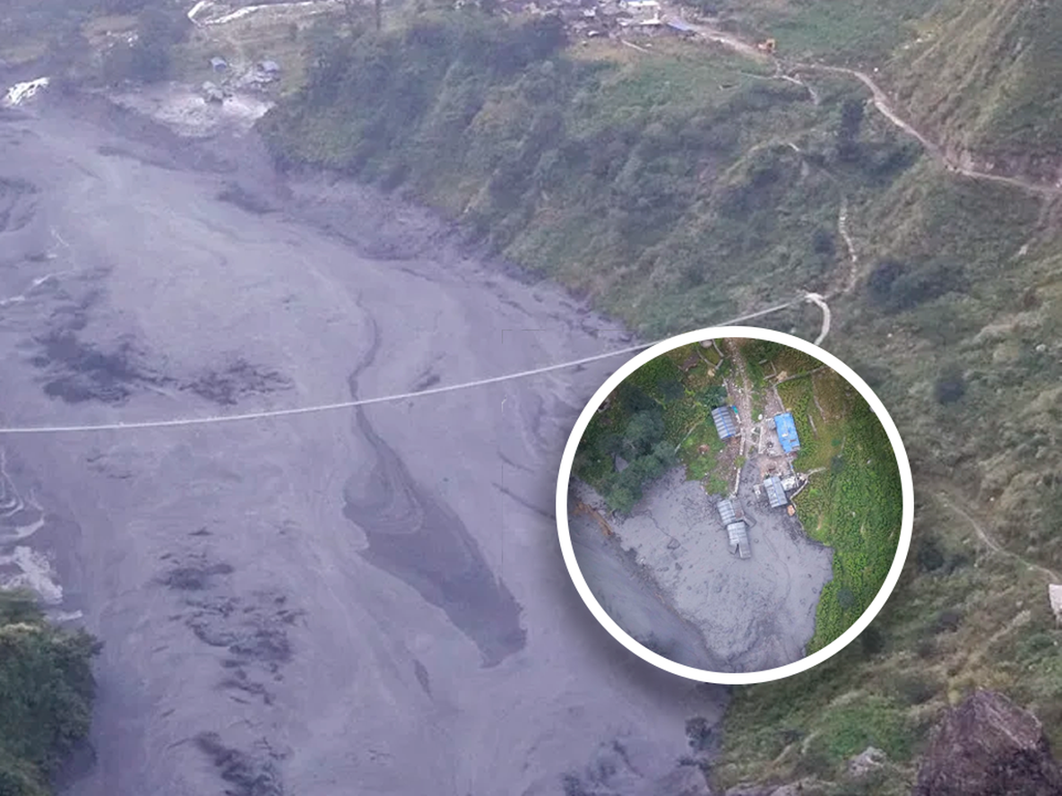 Una crecida repentina en Nepal arrasó 40 viviendas y dejó cinco personas desaparecidas.