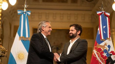 Los Andes | El presidente Alberto Fernández recibió a su par chileno en la Casa de Gobierno.