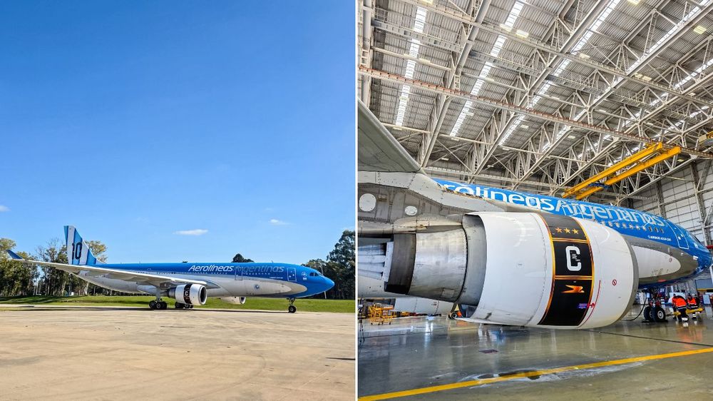 El avión de Aerolíneas Argentinas por el Mundial 2026.