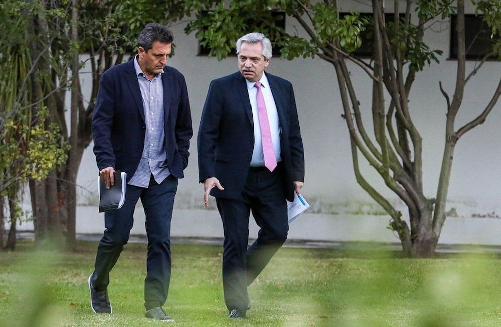 Alberto Fernández y Serio Massa en Olivos. Foto archivo
