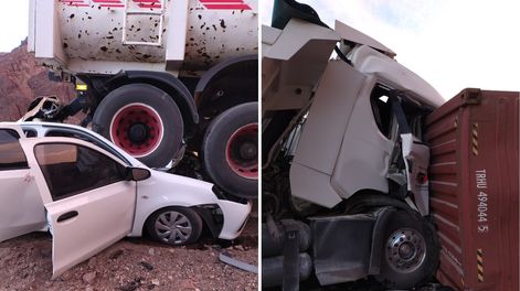 Los Andes | Accidente fatal en la ruta 7 entre dos camiones y un auto.