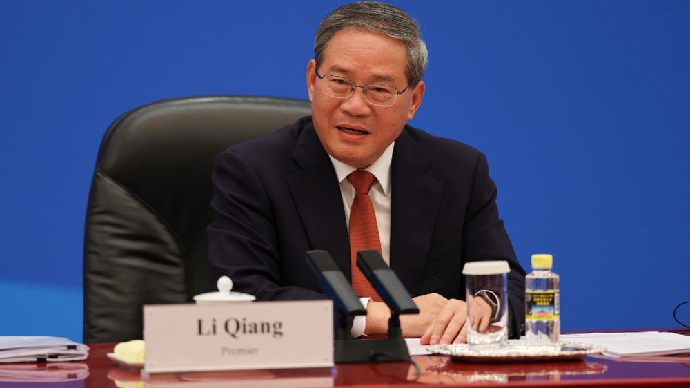 El primer ministro chino, Li Qiang, se reúne con representantes de empresas estadounidenses en el Gran Salón del Pueblo en Pekín, China, el 14 de mayo de 2026. El presidente estadounidense Trump se encuentra en Pekín en una visita de Estado de gran importancia que se extenderá hasta el 15 de mayo, marcando su primer regreso a China continental desde 2017.